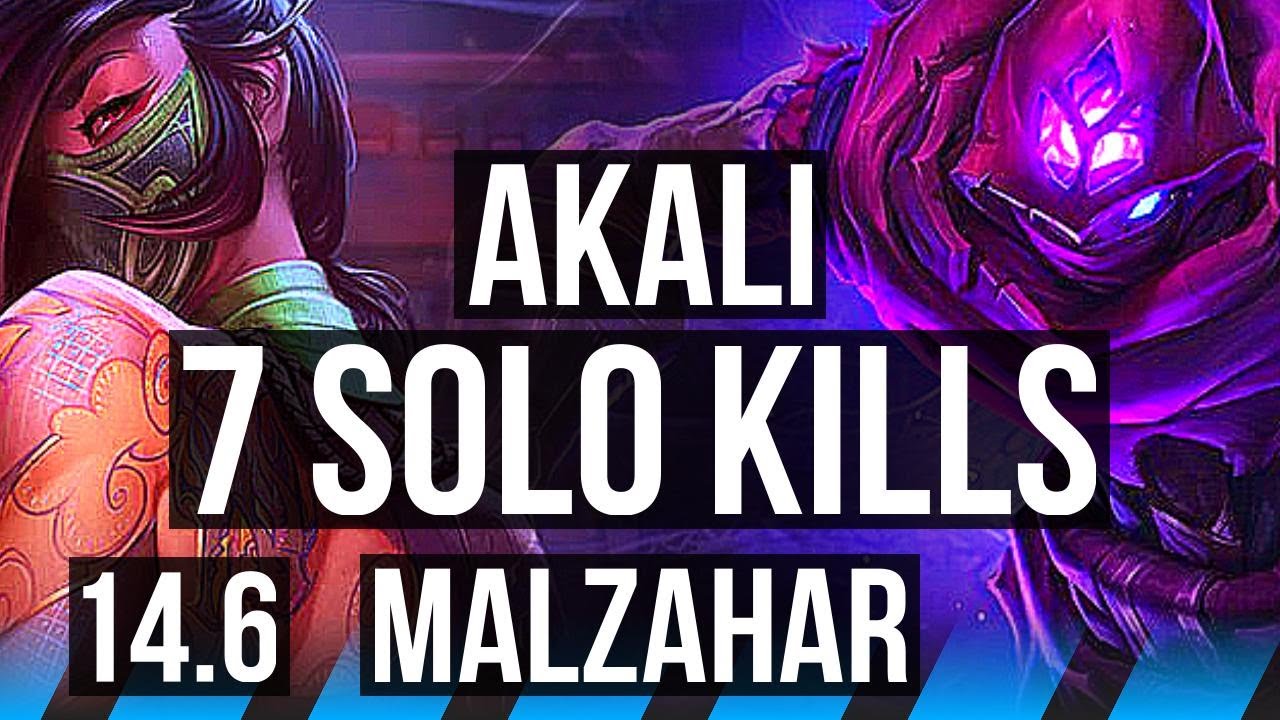 AKALI vs MALZAHAR (MID) | 68% winrate, 7 solo kills | BR Master | 14.6