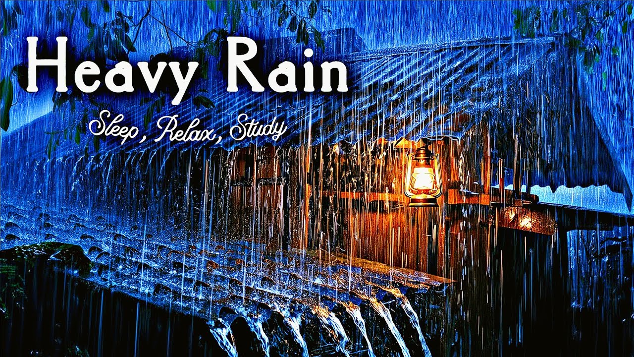 10 Hours of Heavy Rain on a Wooden Roof 🌧️ Deep Sleep in Min.| Calm Rain Aura