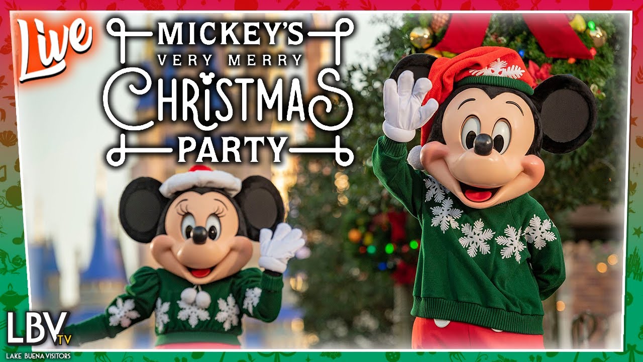 🔴LIVE: Mickey's Very Merry Christmas Party at Magic Kingdom! Shows, Fireworks, Characters, & Snow!