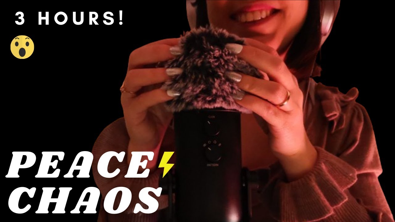 ASMR - 3 HOURS PEACE & CHAOS | FAST AGGRESSIVE FLUFFY Scratching | Soft Spoken | Breathing