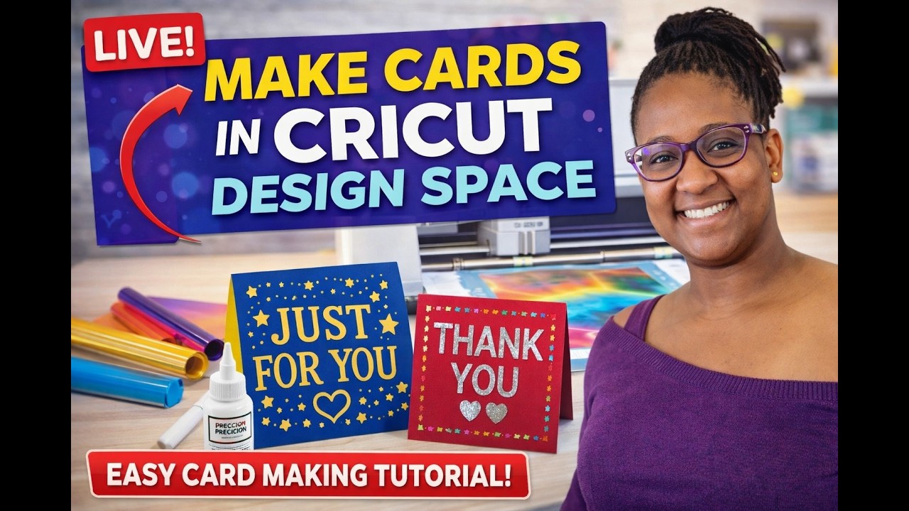 How to Make Cards in Cricut Design Space LIVE | Easy Beginner Card Tutorial