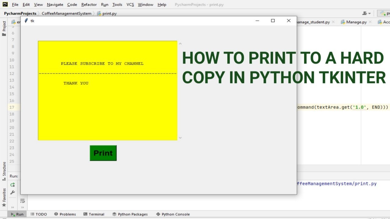 How to make a Print Out | Print Hard Copies directly from Python Tkinter tutorial