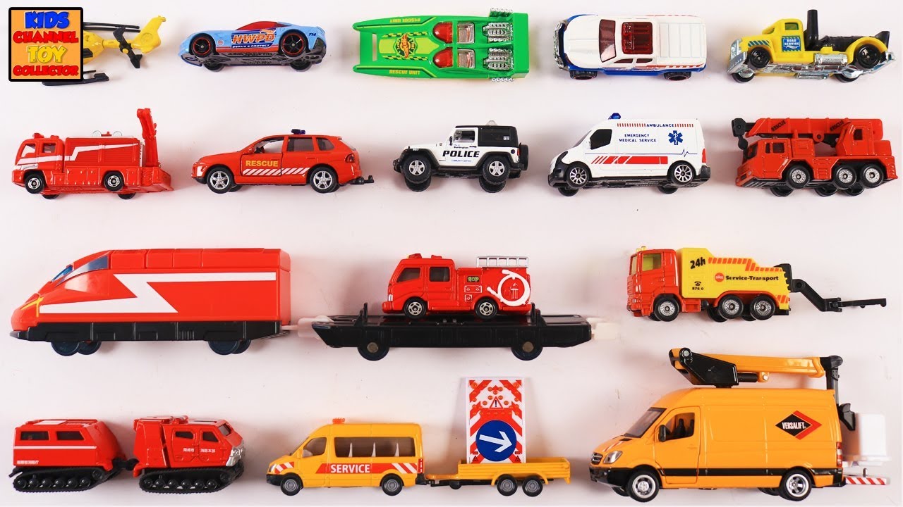 Learn Rescue Vehicles for Kids Children Toddlers Babies | Service Vehicles | Kids Learning videos |