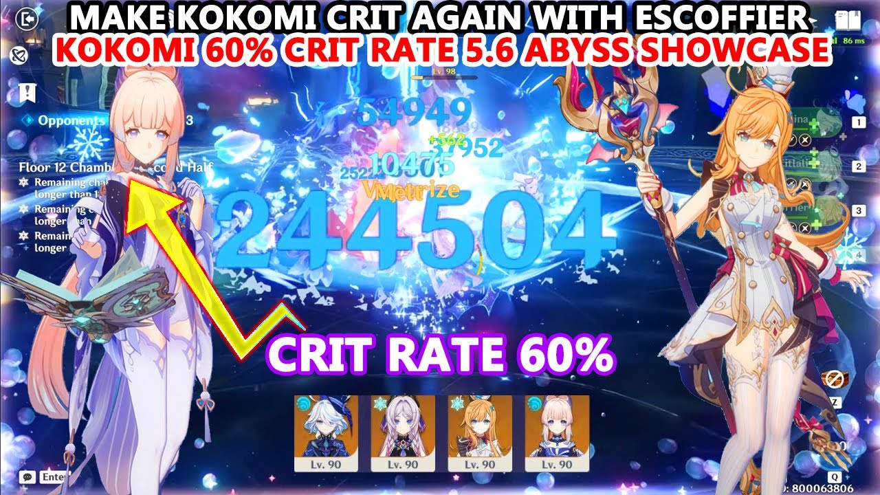 Make Kokomi Crit Again with Escoffier | Kokomi 60% Crit Rate 5.6 Abyss Showcase