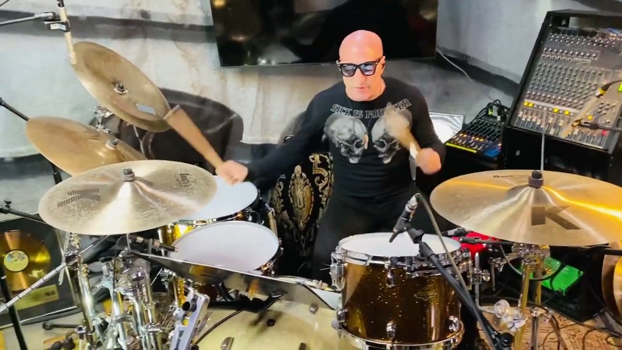 Kenny Aronoff recording w/ Big Ol' Nasty Getdown  -These became the drums for Wrong Side of the Law