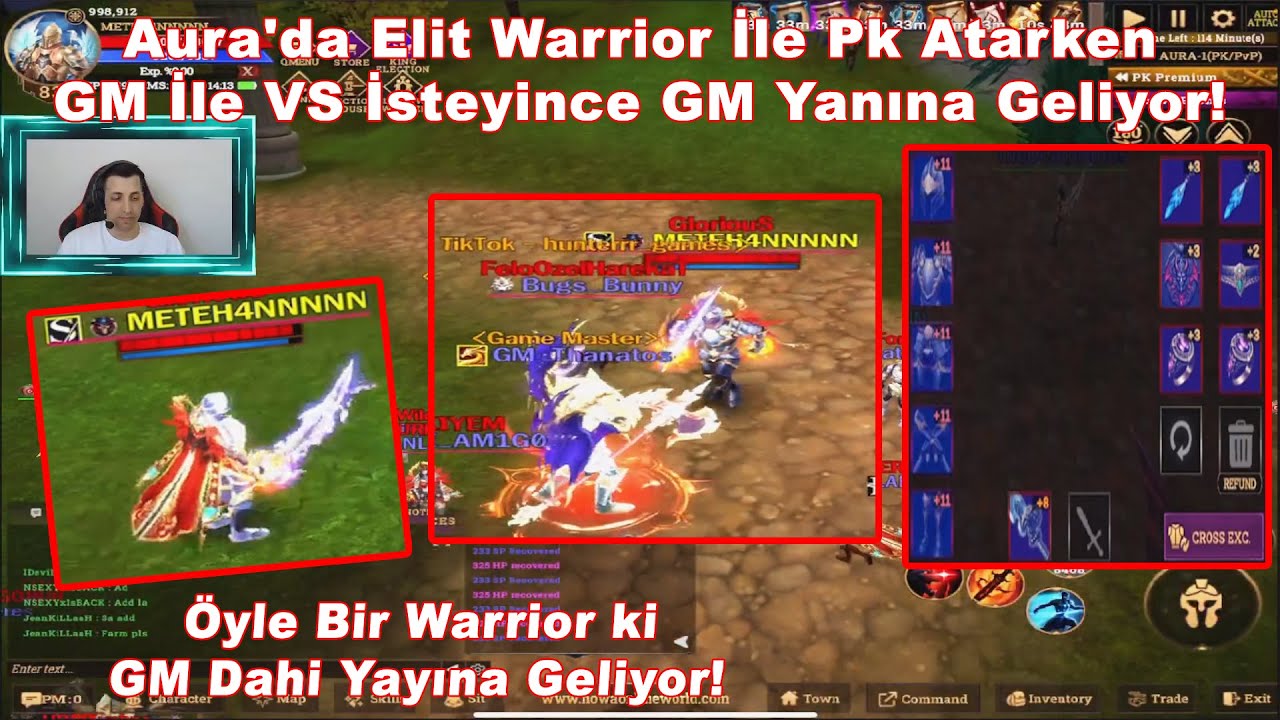 Ensexy - Aura'da Elit Warrior İle Pk Atarken GM İle VS İsteyince GM Yanına Geliyor! | Nowa Online