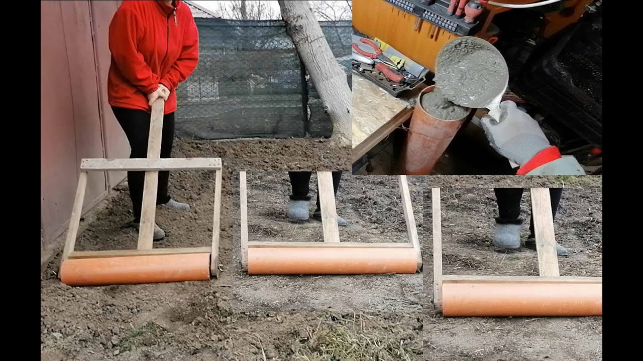 Diy Lawn Roller   No welding and Cheap fast and easy to complete but very ugly wife opinion