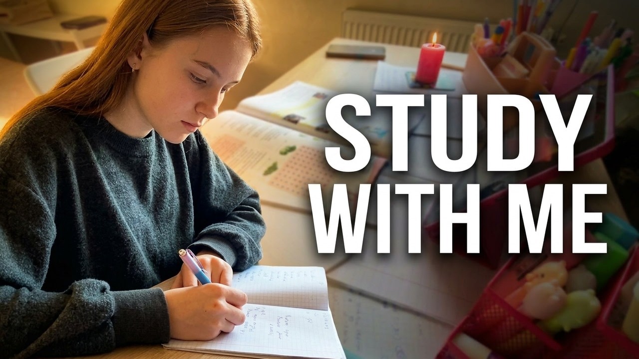 STUDY WITH ME 1.5 Hours | Real Sounds | Calm Study Ambience | ASMR