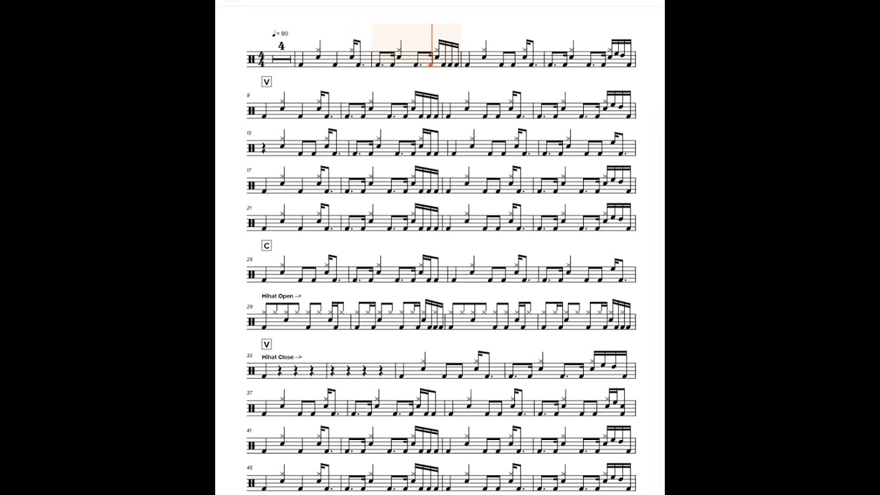 [Preview] Halo-Beyonce(80)-drum sheet music,drumtab,drumscore,드럼악보