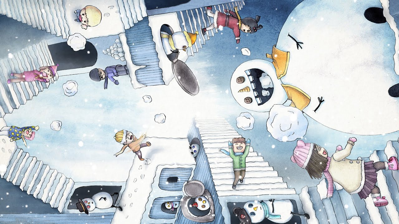 Snowman Optical Illusion Art Drawing and Adobe Photoshop (讓我吃雪吧! Let me Eat Snow! )