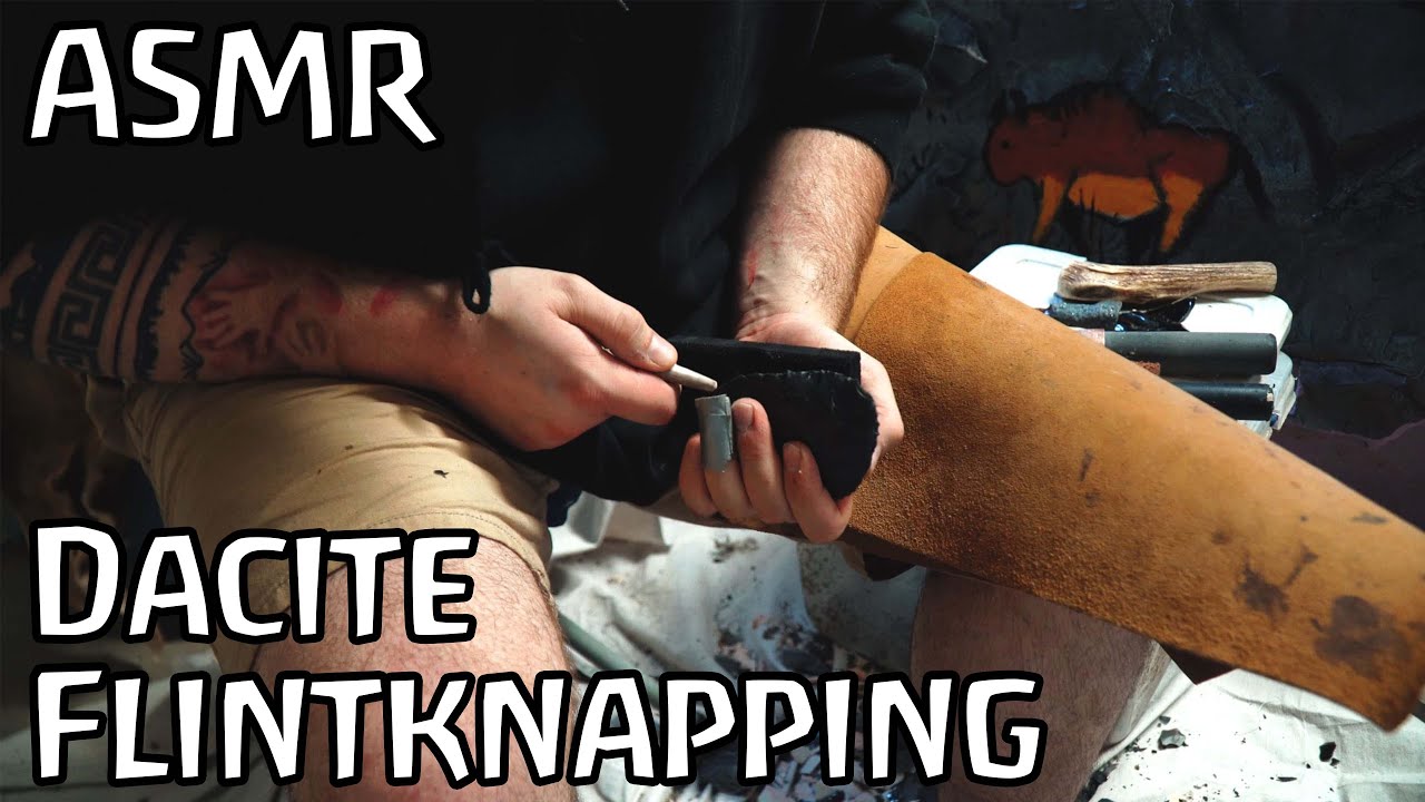 Bifacing and Pressure Flaking Dacite with Antler | ASMR Flintknapping