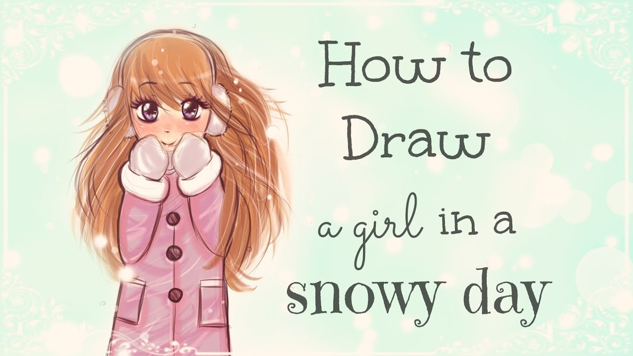 Drawing Tutorial | How to draw and color a Girl in a Snowy Day | #DebbyMas ♡