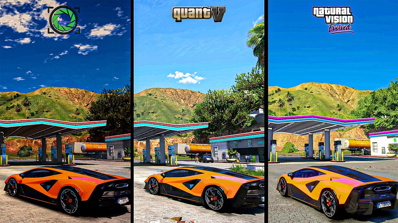 GTA 5 - QuantV vs NaturalVision Evolved vs Redux Side by Side Comparison 2026