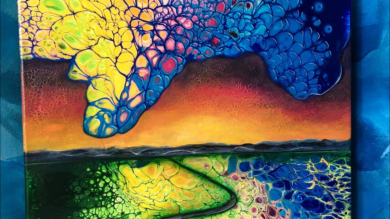 #137 ЗИГЗАГ ЗАКАТ, АКРИЛОВАЯ ЗАЛИВКА - #fluidart #acrylicpainting #acrylicpour #sunset