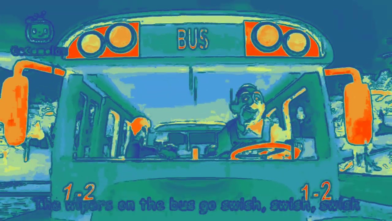 The wiper on the bus go swish swish swish!the driver use the wiper cause raining