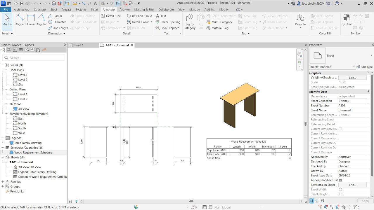 Занятие по Revit: создание семейства Revit и спецификации вложенных семейств.