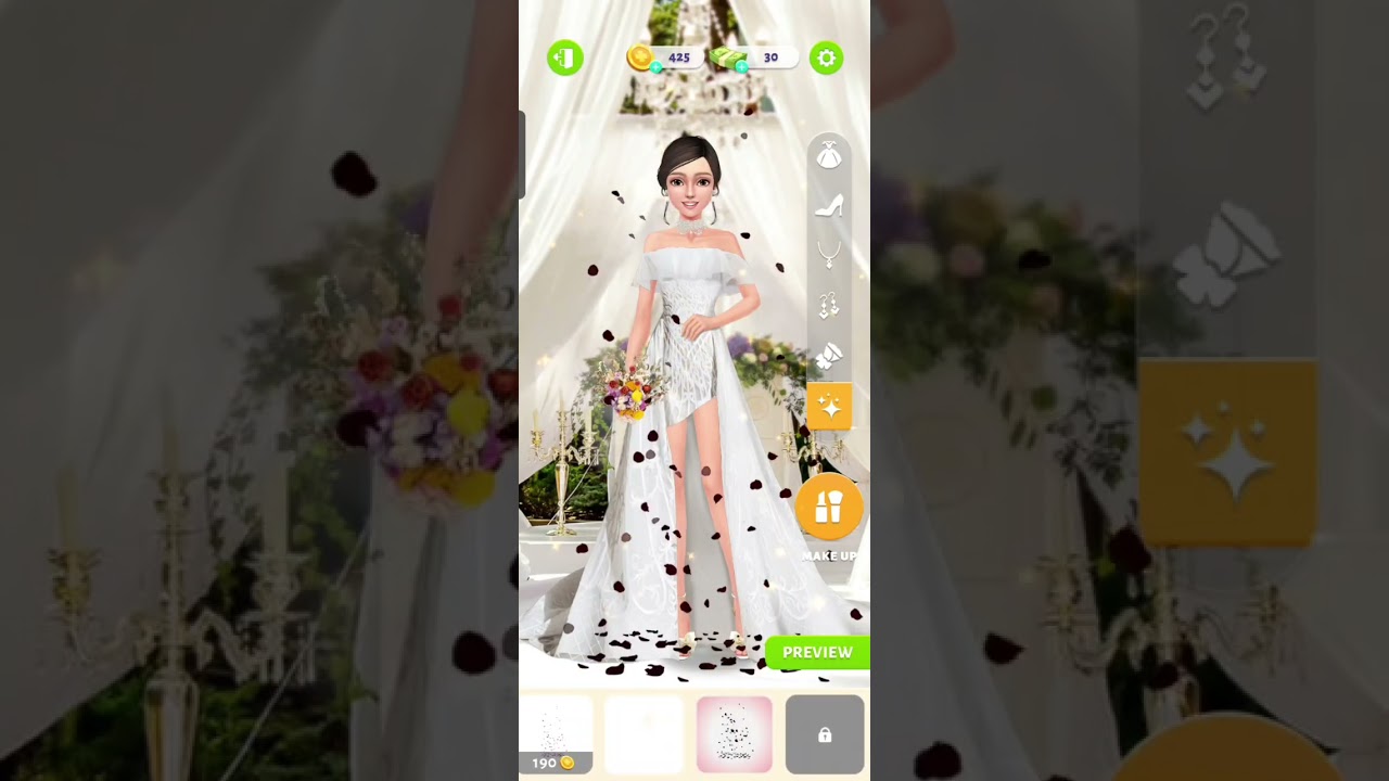 Bridal dress with makeup 