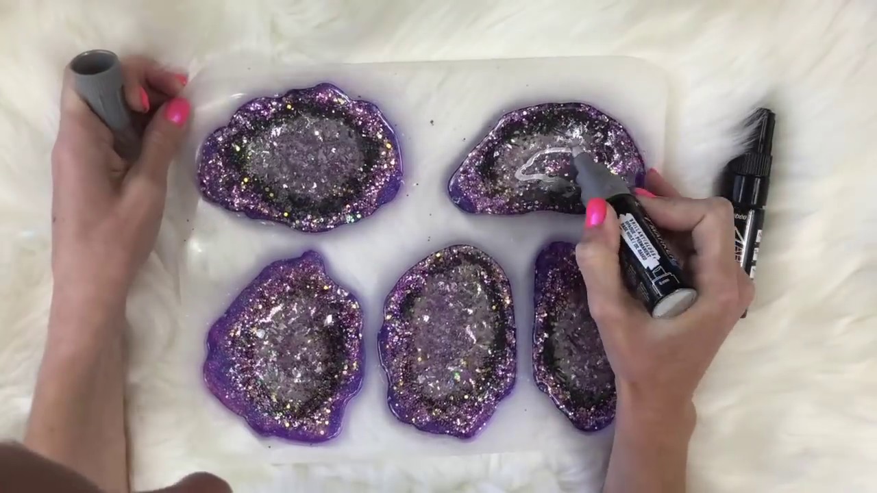 DIY Epoxy Geode Coasters