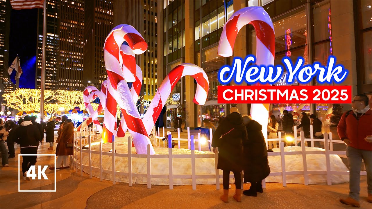 New York Christmas Walk 🎄 Holiday Season in Midtown Manhattan - Walking Tour 4K