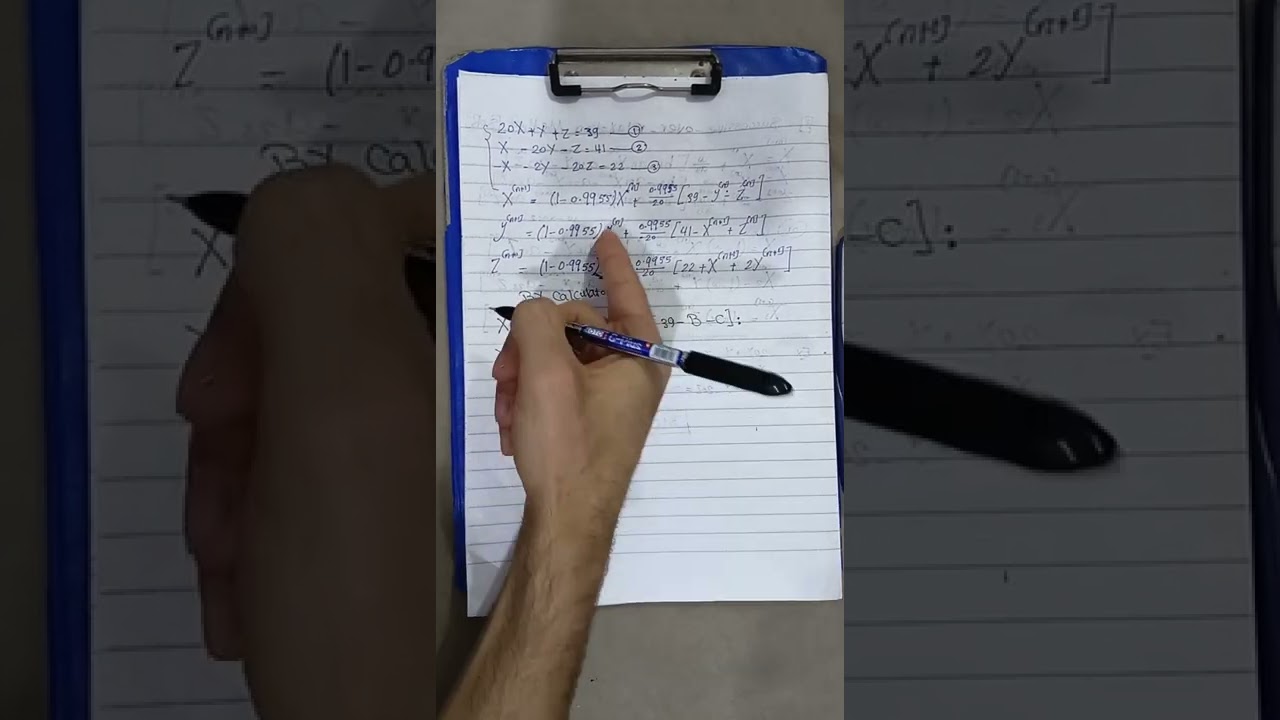 Successive over relaxation (SOR) method by calculator