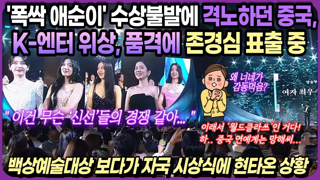 【중국반응】 백상예술대상 아이유 수상불발｜中네티즌 감정 폭발시킨 폭싹의 여파｜폭싹속았수다 총결산