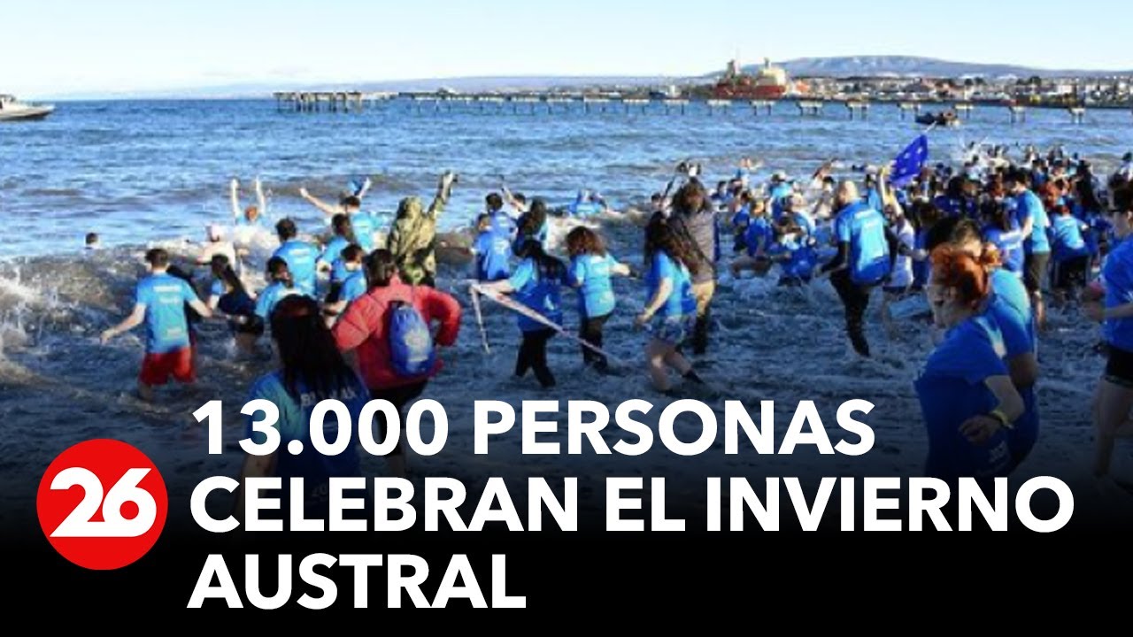 13.000 personas celebran el invierno austral con un baño en gélido estrecho de Magallanes