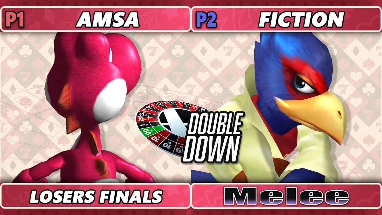 Double Down 2022 Losers Finals - Fiction (Falco) Vs. aMSa (Yoshi) SSBM Melee Tournament