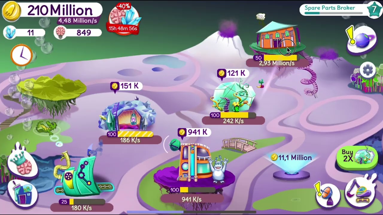 Idle Space Tycoon GamePlay #4: ~920 Brain Power