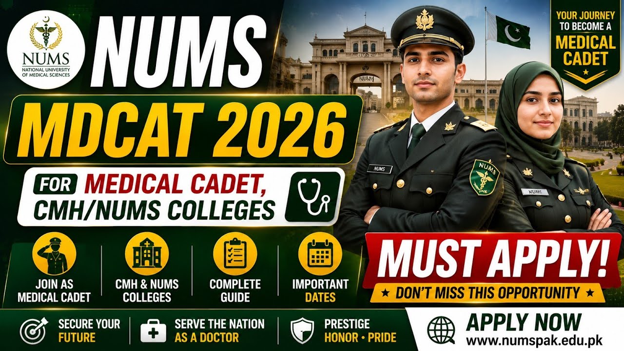 NUMS MDCAT 2026 Registration | Medical Cadet & CMH/NUMS Colleges | DR AWAIS GILLANI
