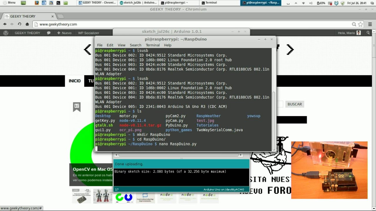 Arduino + Raspberry Pi = RaspDuino