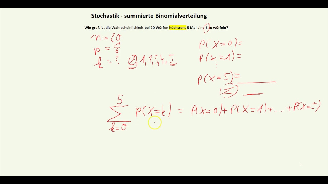 Stochastik - summierte Binomialverteilung