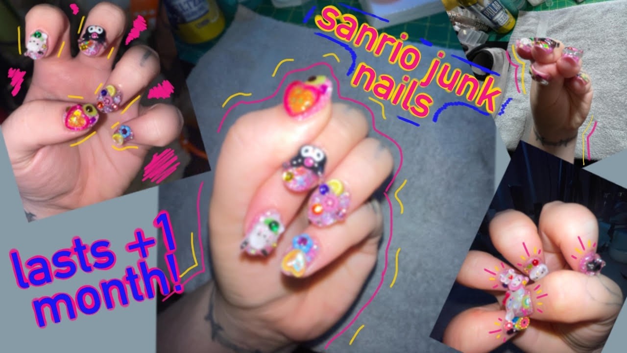 Making EXTREME Sanrio Junk Nails 💅 Charm Overload!!