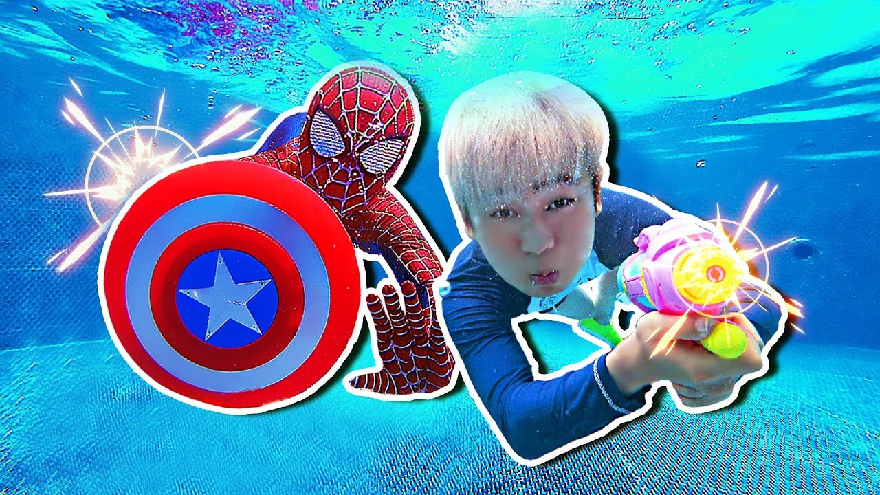 웅진플레이도시 워터파크에서 스파이더맨과 친구들 도와주기 Superhero Water Park