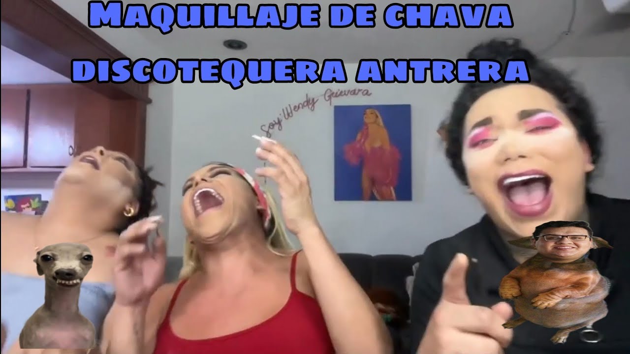 Paola, Wendy y Evelyn maquillandose para ir a la obra