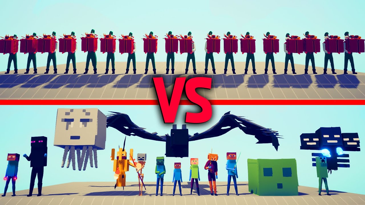 PRESENT ELF Team vs MINECRAFT Team - Totally Accurate Battle Simulator TABS