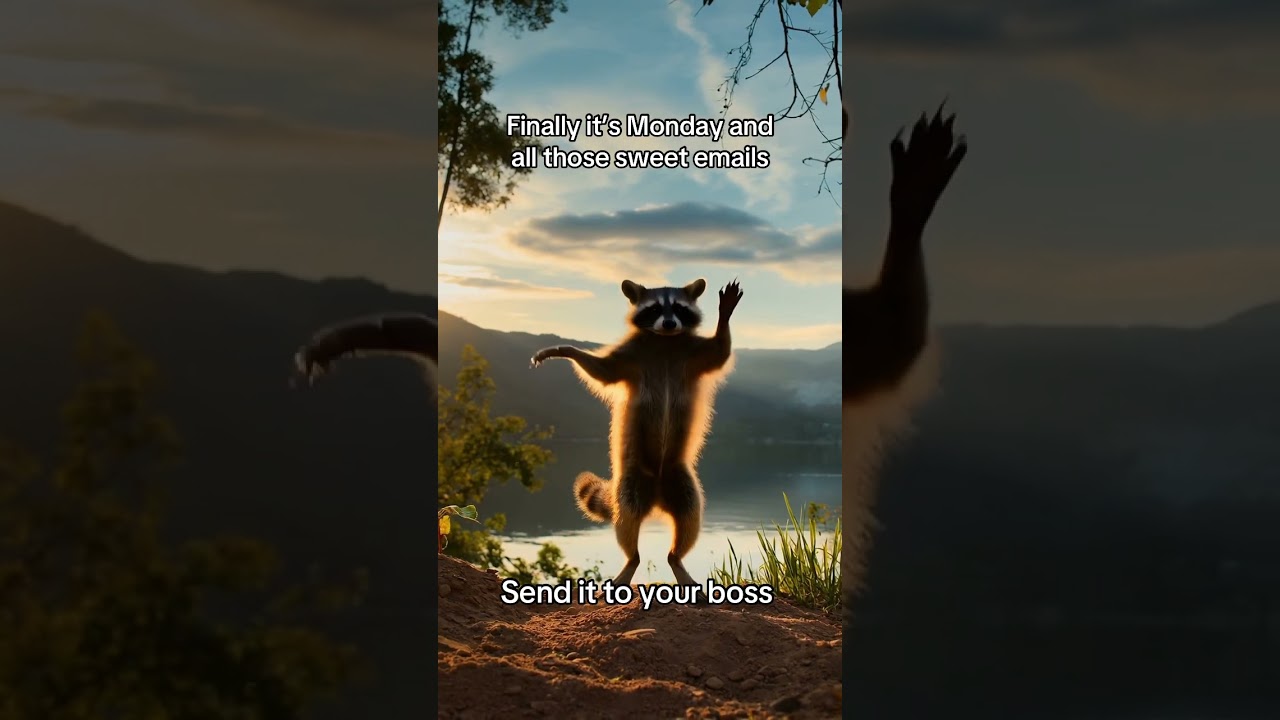 It&rsquo;s Monday 💼 🥸🫡 #ai #meme #fun #boss #aigenerated #racoon #aimeme #job