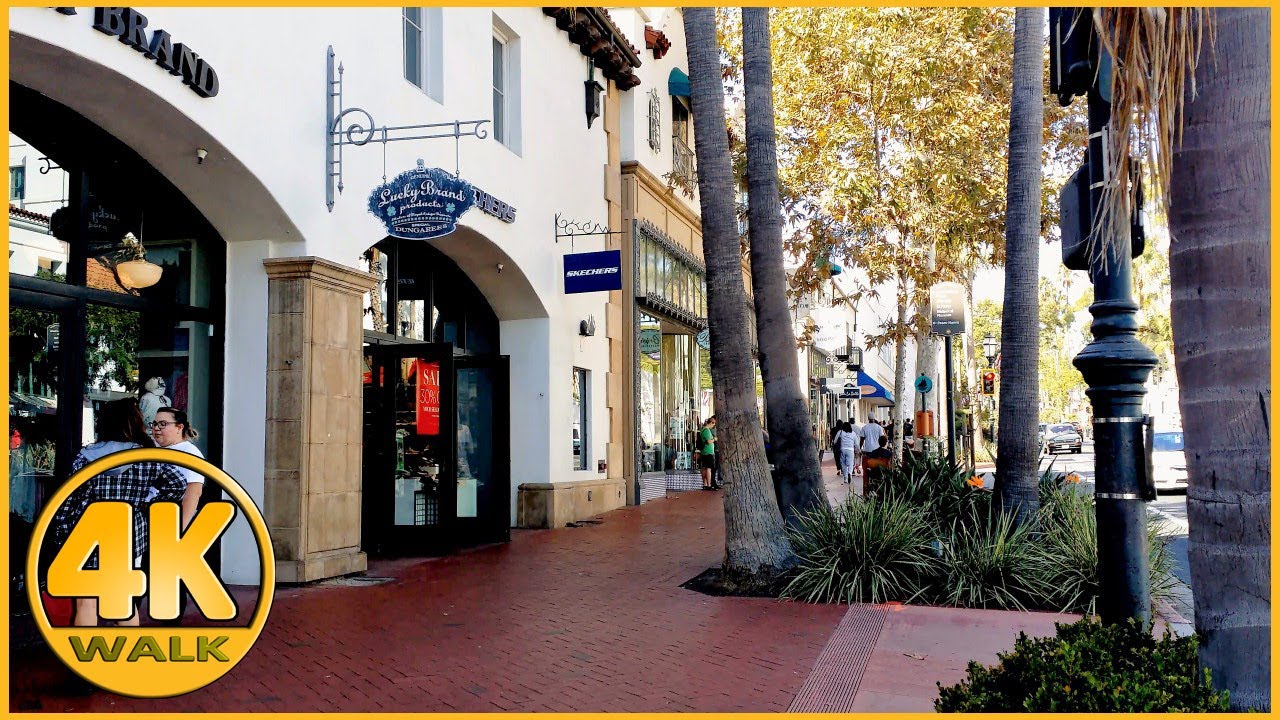 Walking Tour of State Street, Santa Barbara [4K]