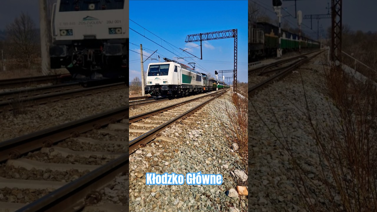 Wjazd na stacje Kłodzko Gł&oacute;wne duetu Rail STM Eurosprinter E189-845 i SM42-824 z pr&oacute;żnym do Ścinawki