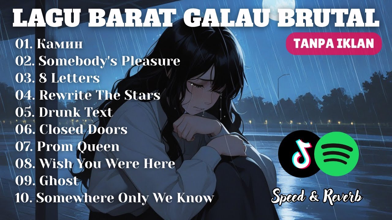 Playlist Lagu Barat Galau Brutal 🥀 Speed Up + Reverb Tiktok Version Auto Mewek Tengah Malam 💦