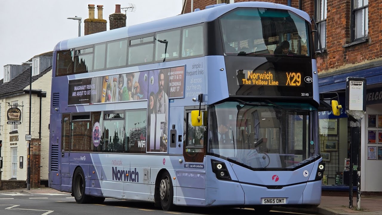 Pushing Limits! First Eastern Counties Wrightbus Streetdeck Daimler OM934 5.1L/Voith SN65 OMT  35149