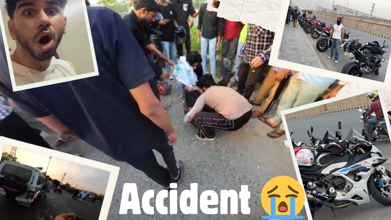 sunday rides superbike accident on ambience mall 🏍️ #superbike #viral 
