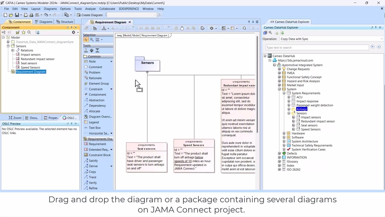 SysML Diagrams Synchronization from JAMA Connect to Cameo  | Available from 2024x Refresh1