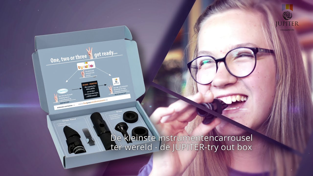 JUPITER try out box: De kleinste instrumentencarrousel ter wereld. Vind jouw blaasinstrument!