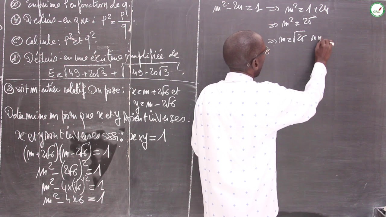 Exercices - Troisième - Mathématiques : Correction BFEM 2020 / Exercice 1 / Suite 1 / M. Diop
