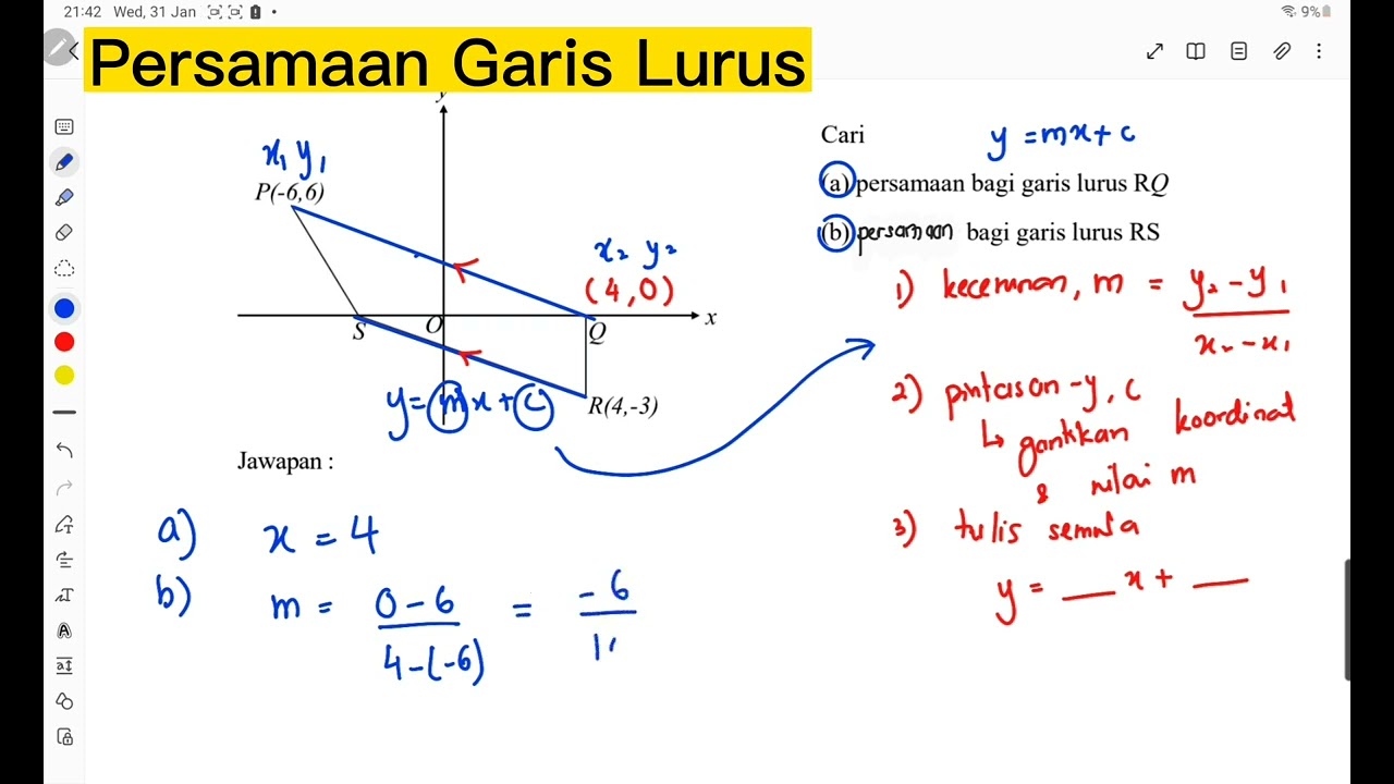 Ting 3 : Garis Lurus (persamaan garis tegak & condong)