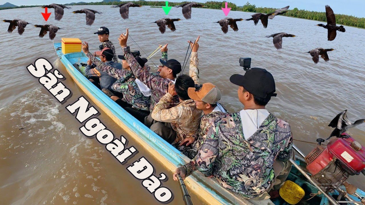 Kéo nhau lên xuồng ra đảo hoang săn khủng lồ bay cái kết mưa b.o.m đen | Đảm Nguyễn