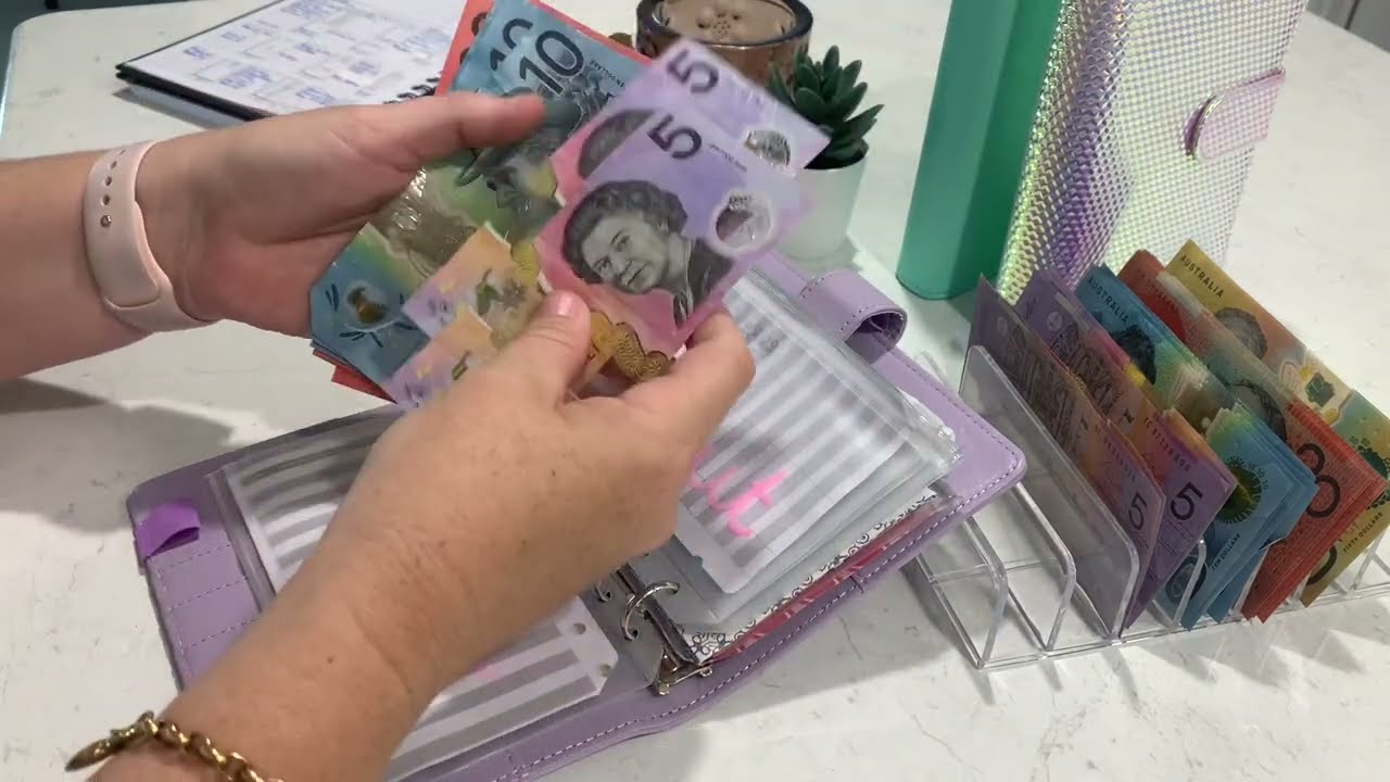 Cash Stuffing $970 Australian Dollars | Australian Family Budget | Cash Binder | Savings Challenges