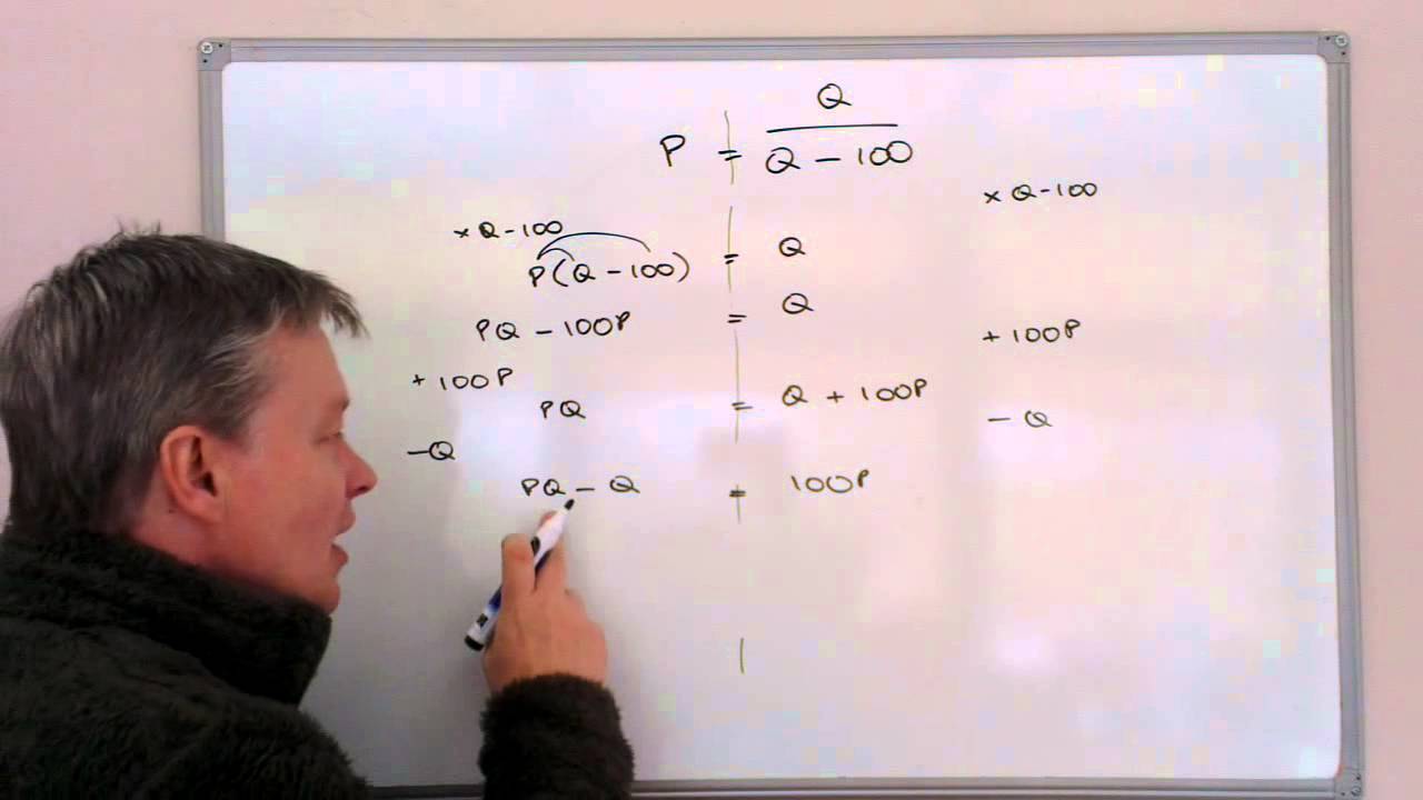 How to rearrange a formula with factorising