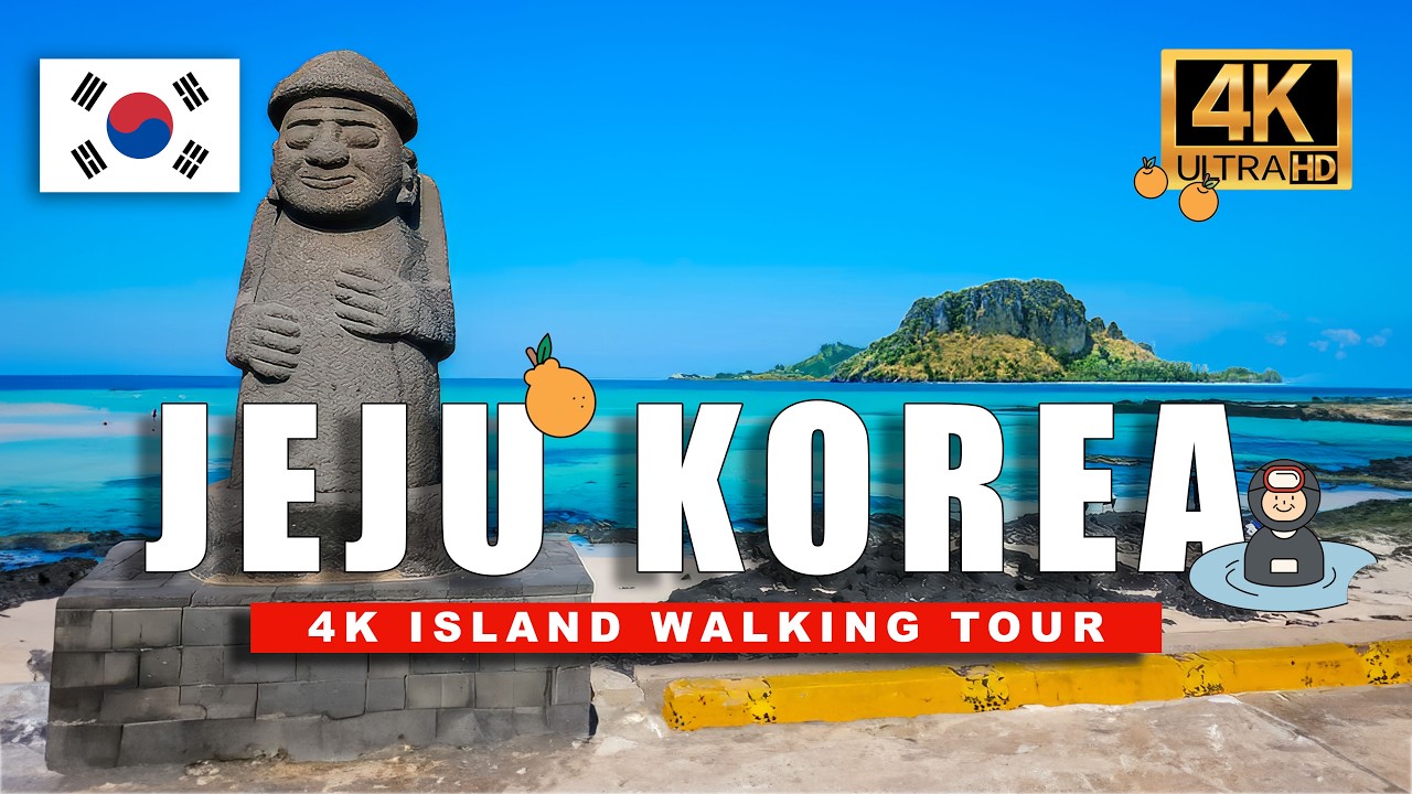 4K Jeju Island Walking Tour 🌴 Beach & Green Tea Fields - Relaxing Walk in Korea 🇰🇷 4K HDR 60fps