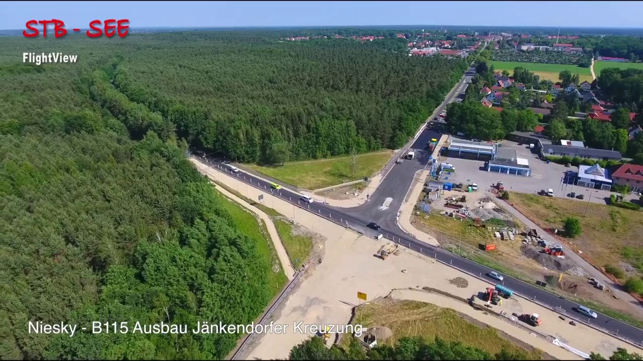 FlightView - STB See - Niesky - B115 Ausbau J&auml;nkendorfer Kreuzung Teil 3